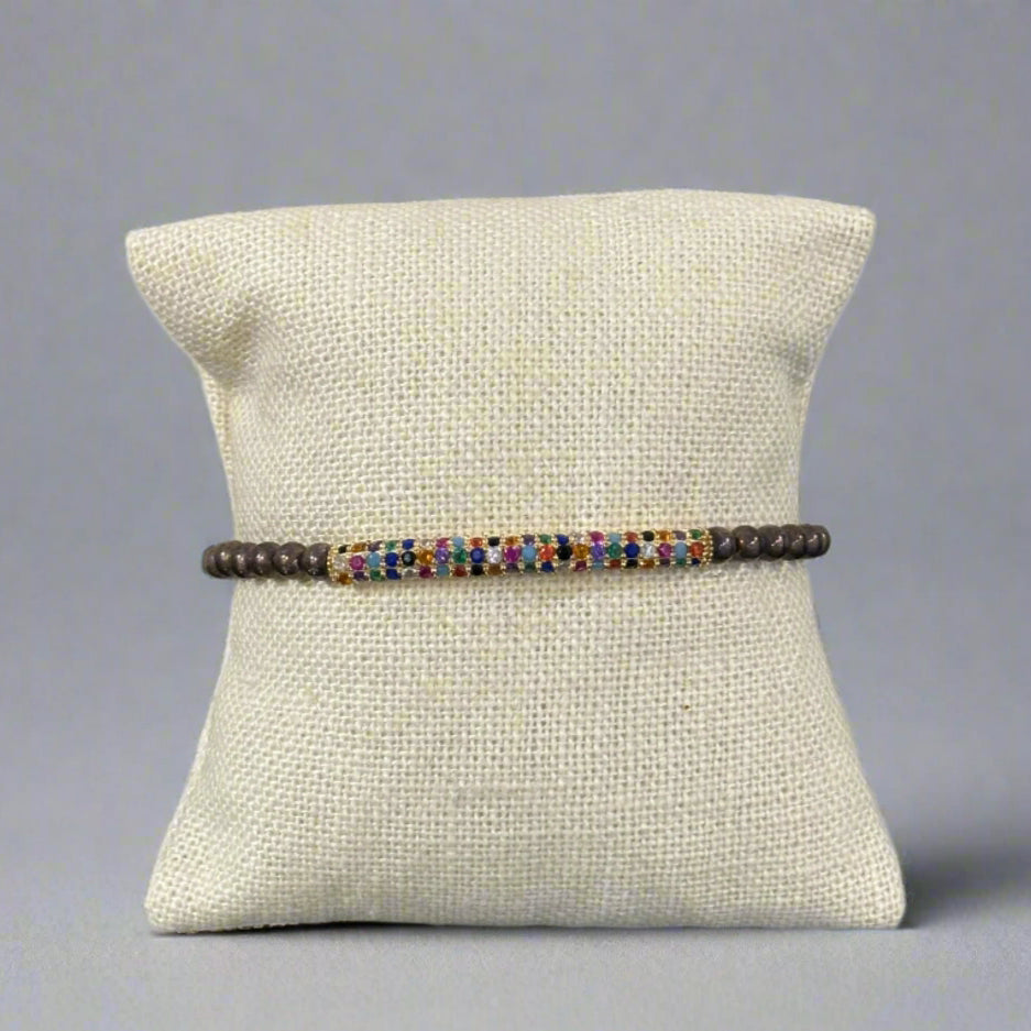 GOLD MULTI PAVE FUN BRCLT-BRACELET