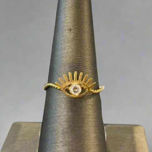 EVIL EYE TWIST WIRE RING
