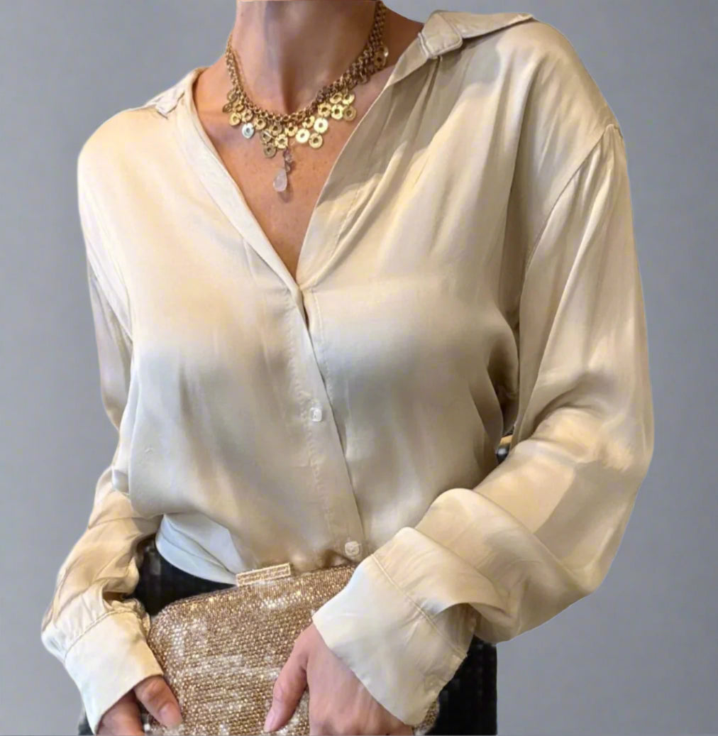 DUO SILK TAN TOP