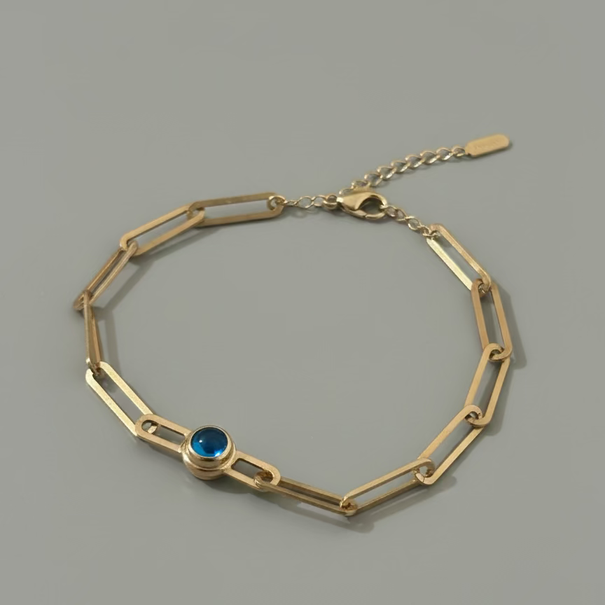 EVIL EYE PAPERCLIP BRACELET