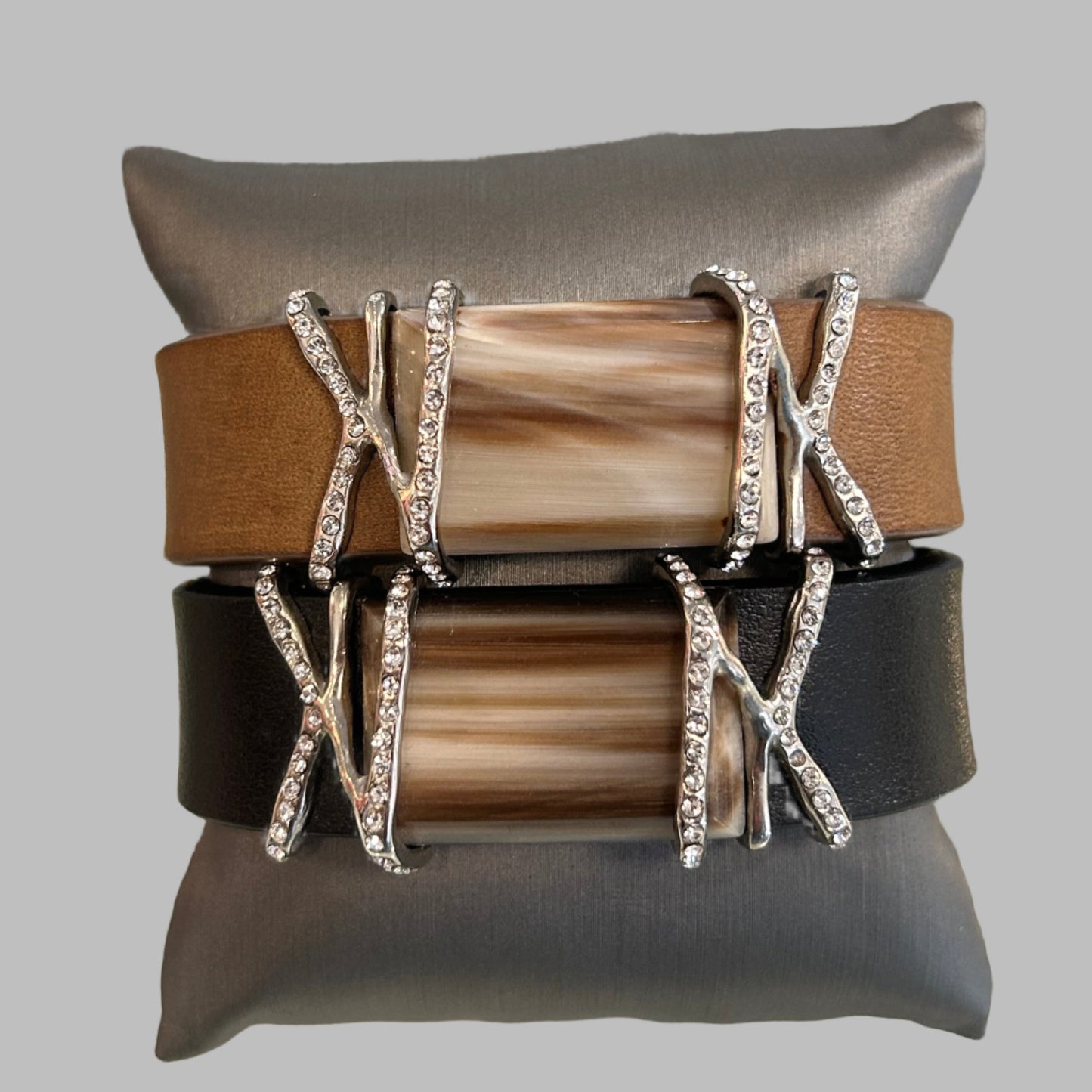 LEATHER HORN SWARVOSKI-BRACELET