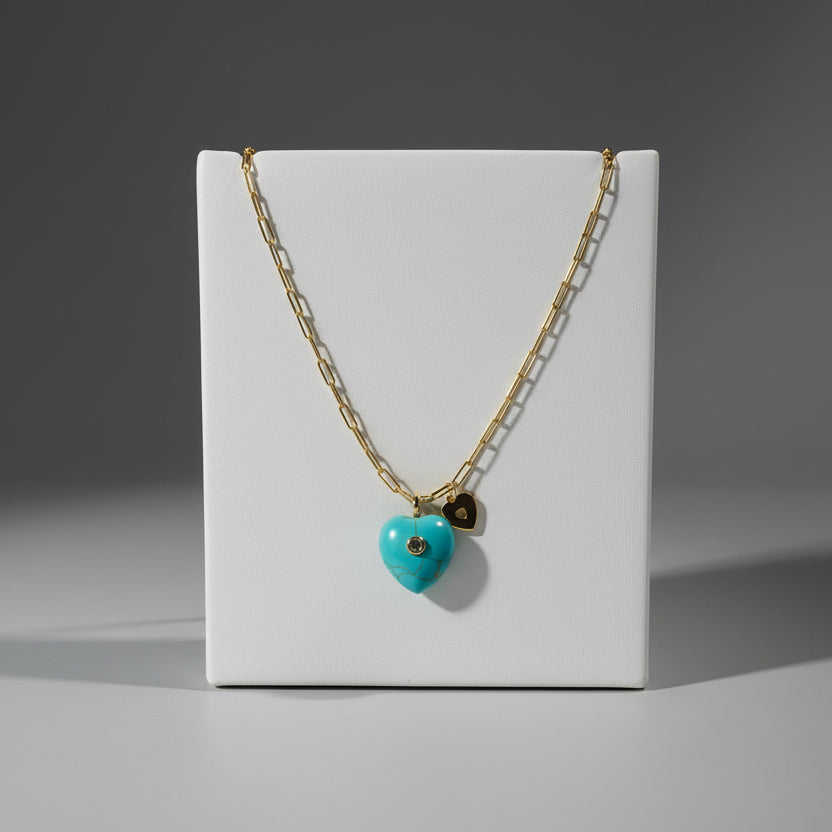 TURQUOISE HEART NECKLACE