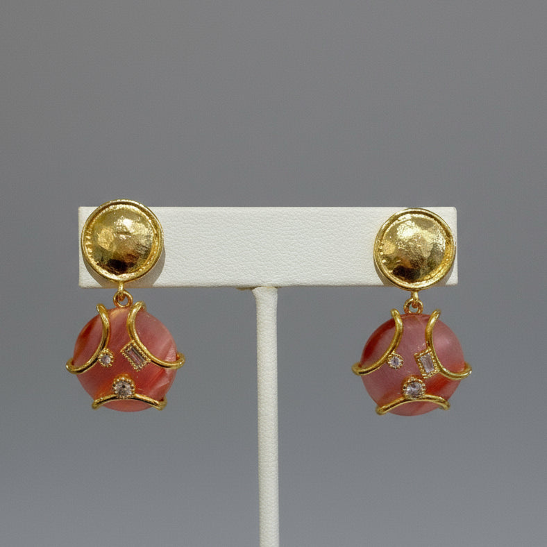 QUARTZ EARRINGS WITH CZ STONES