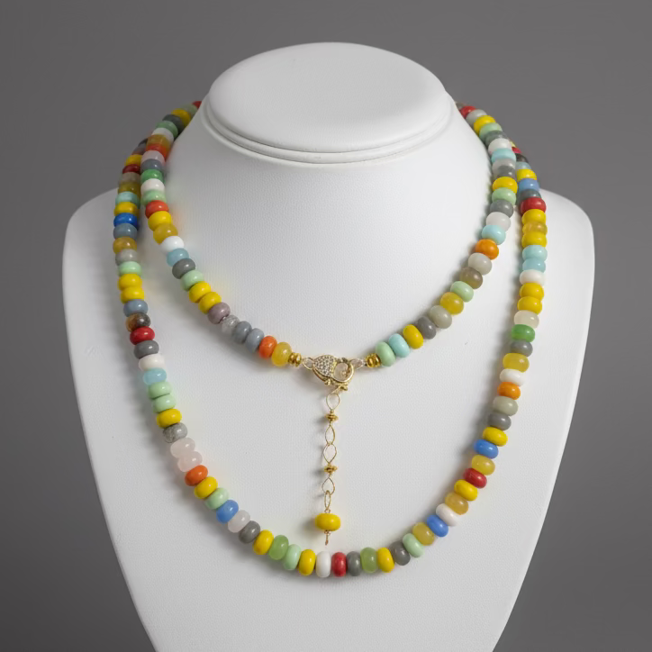 MULTI STONE BEADED NECKLACE