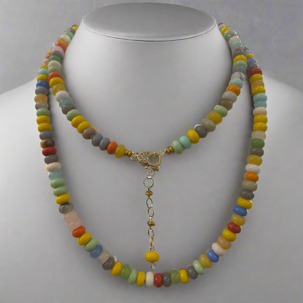 MULTI STONE BEADED NECKLACE
