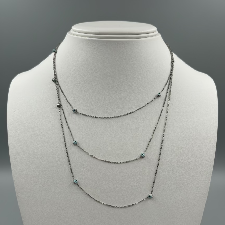 LAYERED EVIL EYE NECKLACE