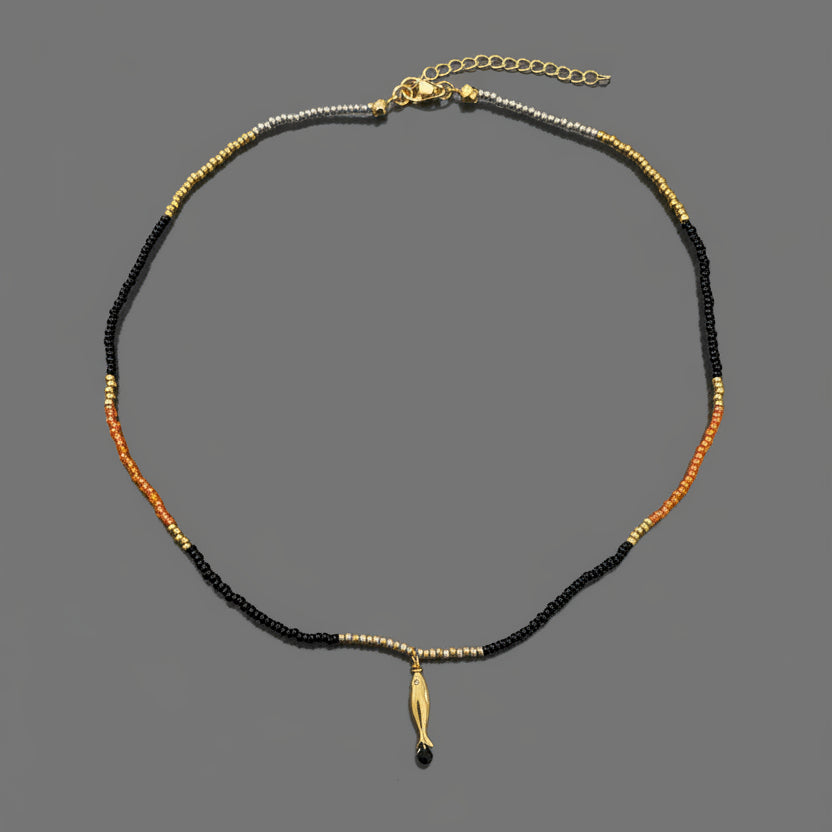 BEADED BABY FISH NECKLACE