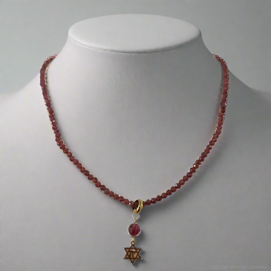 JADE STAR OF DAVID NECKLACE