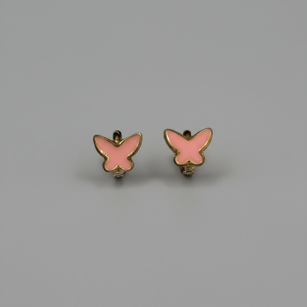 SMALL ENAMEL BUTTERFLY PINK