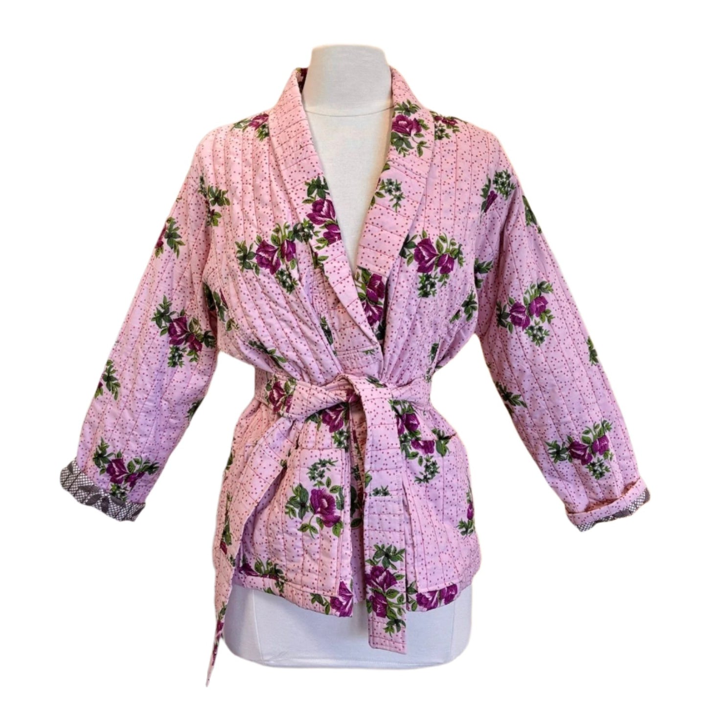 ROSE QUILTED KIMONO-ONE SIZE