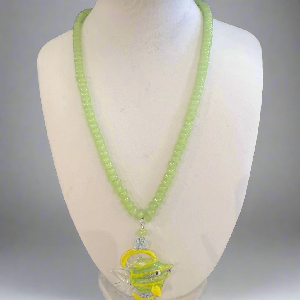 GREEN AGATE & CITRINE NECKLACE