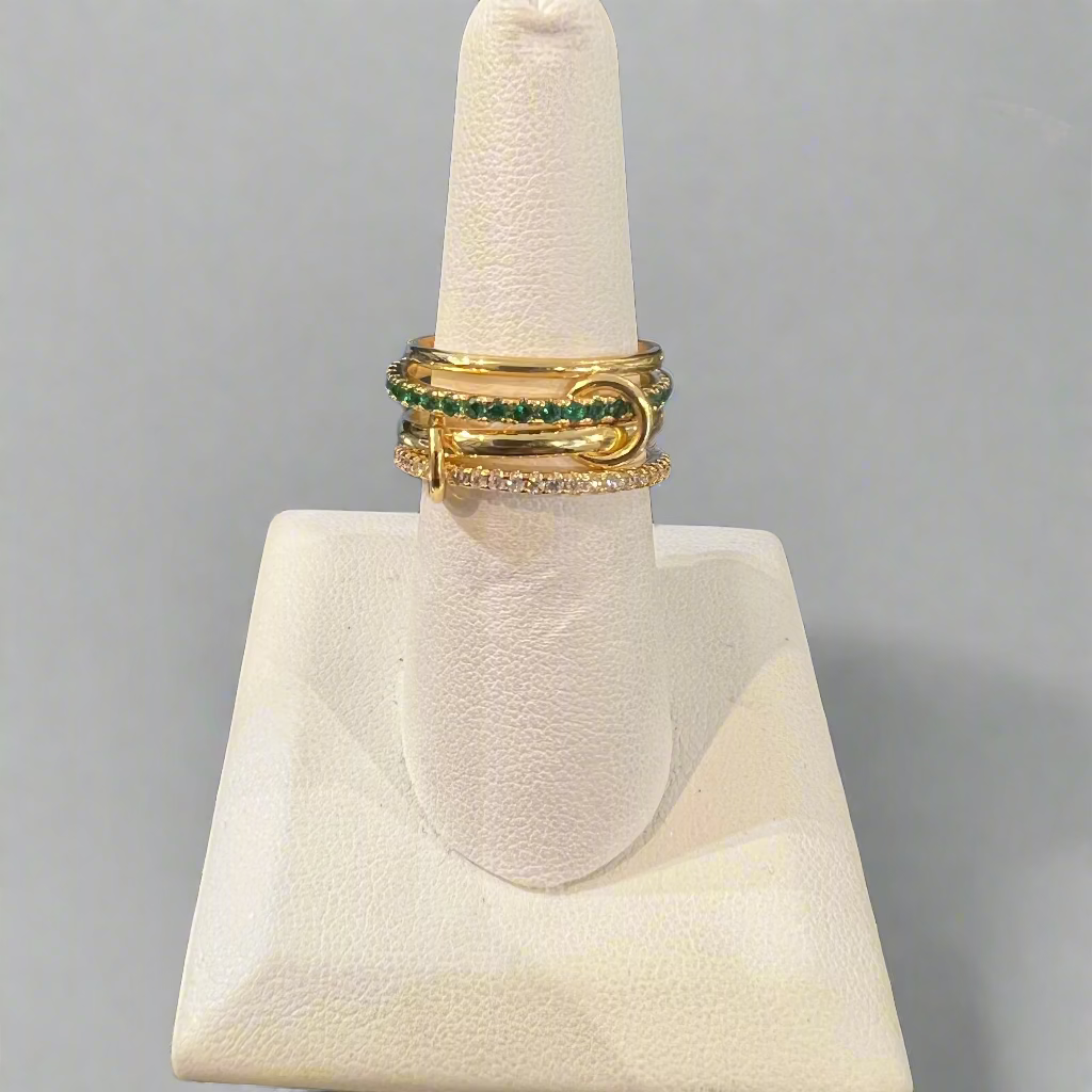 CZ STONE CHAIN RINGS