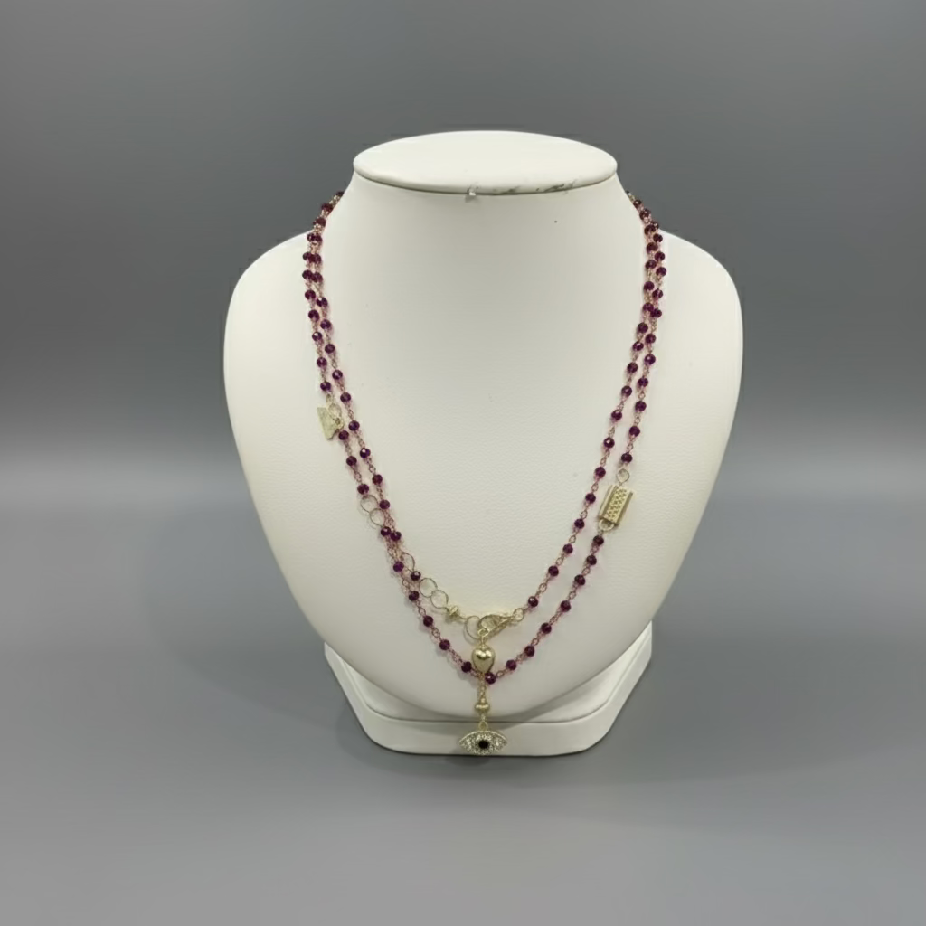 DOVE EVIL EYE KABBALAH NECKLACE