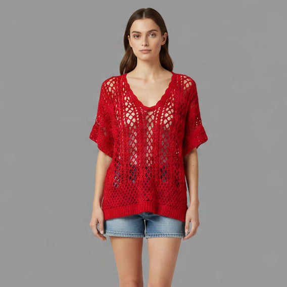 CROCHET RED TOP
