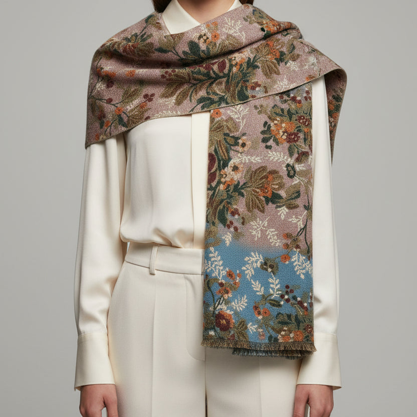 FLEUR WOOL SCARF
