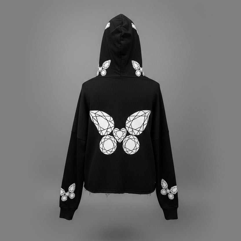 DIAMOND BUTTEFLY ZIP HOODIE
