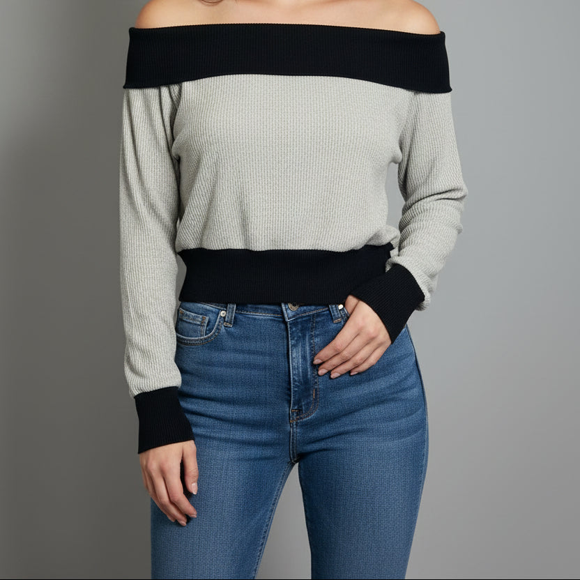 TAVIS OFF SHOULDER SWEATER
