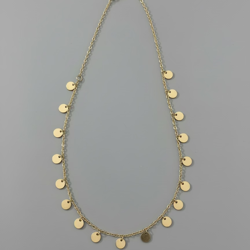 GOLDFILL PAILARD MINI DISK NECKLACE