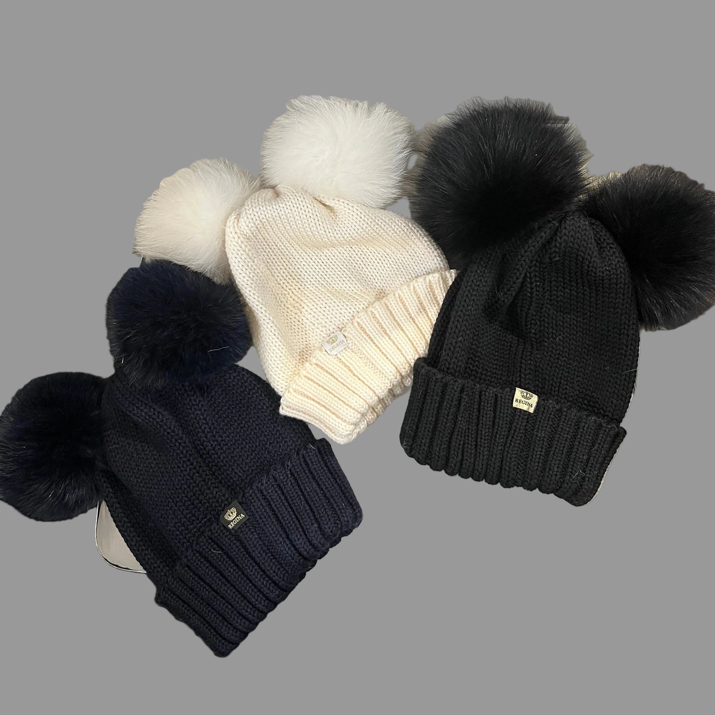 DBL FOX POMPOM HAT-ASST