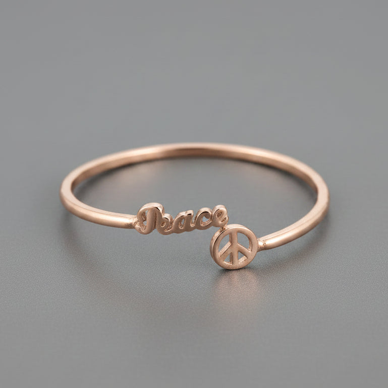 SS PEACE RING ADJUSTABLE