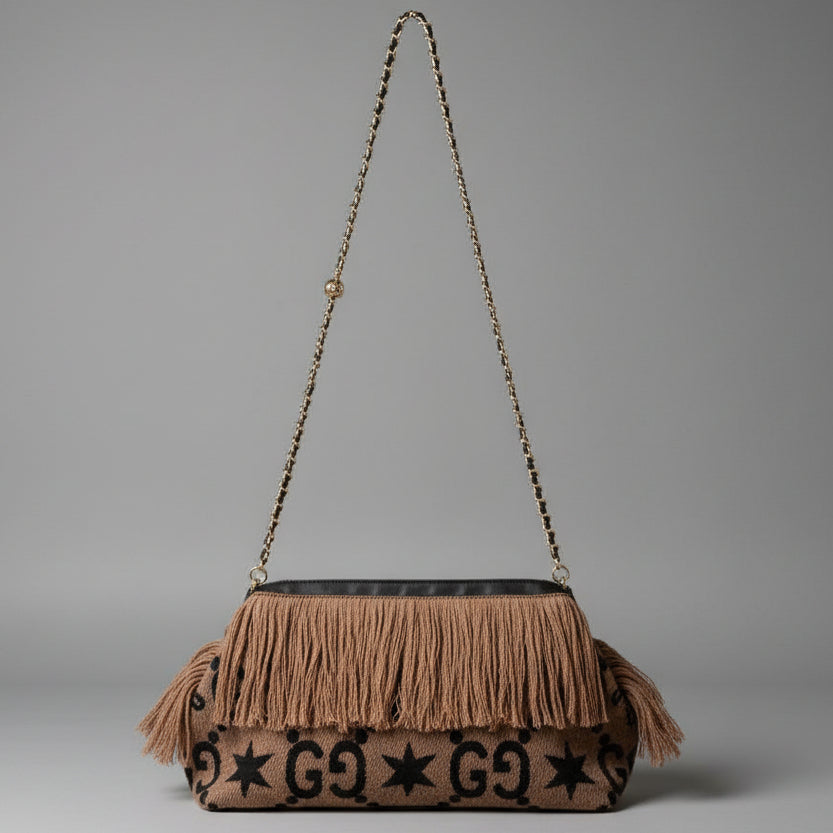 GUCCI INSPIRED CLUTCH WITH FRINGE CROSSBODY BAG