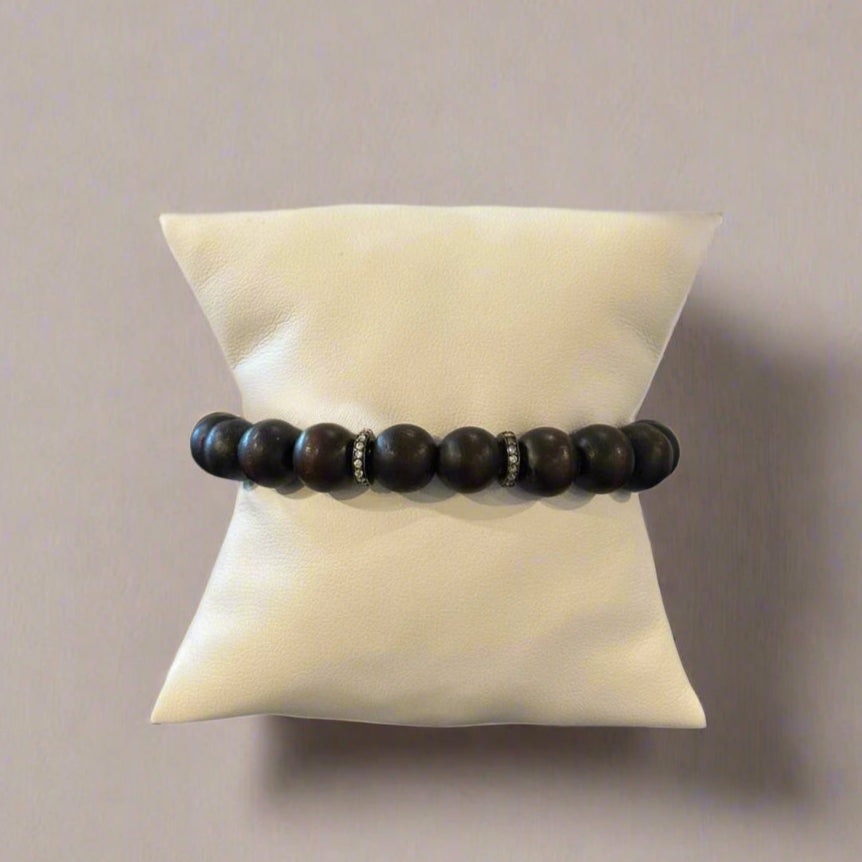 CZ WOOD "LUCK" BRACELET