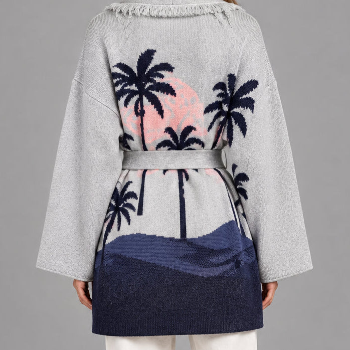 PALM PARADISE FRINGE CARDIGAN
