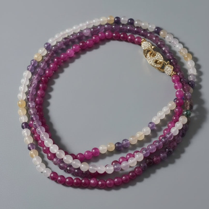 MORGANITE STONES NECKLACE