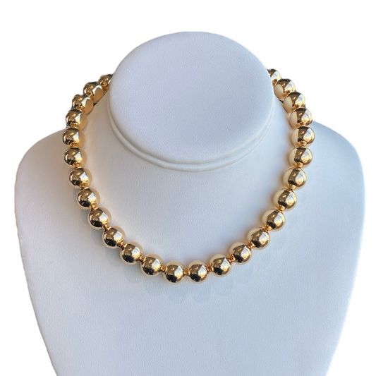 PLATED GOLD BALLSY NECKLACE