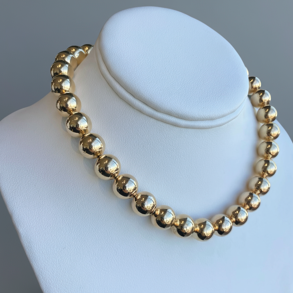 PLATED GOLD BEADED NECKLACE