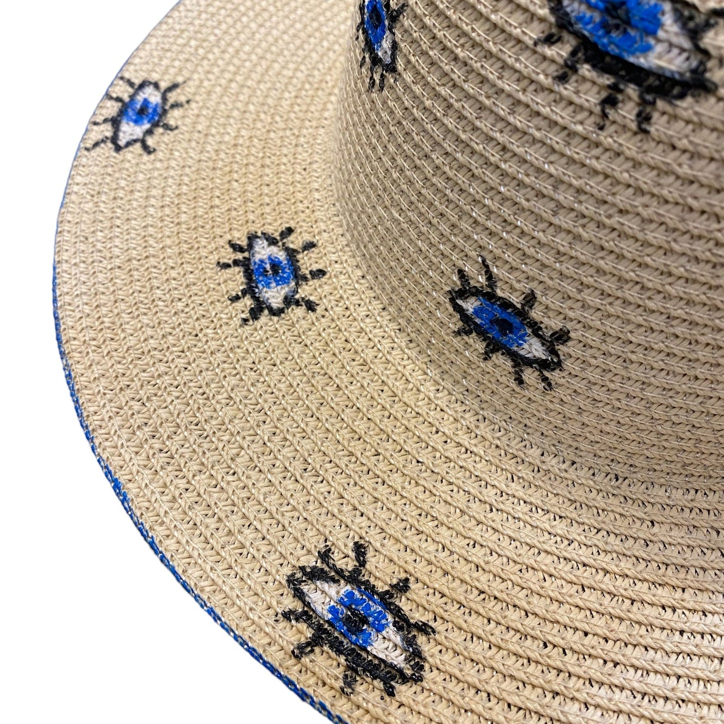 PAINTED EVIL EYE PANAMA HAT