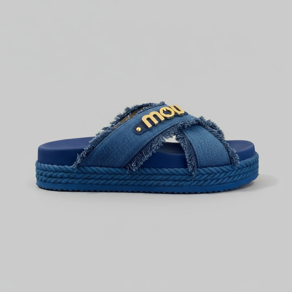 CRISS CROSS DENIM SANDAL