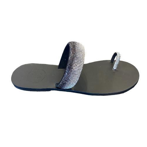 DELUNA CRYSTAL SANDALS BLACK