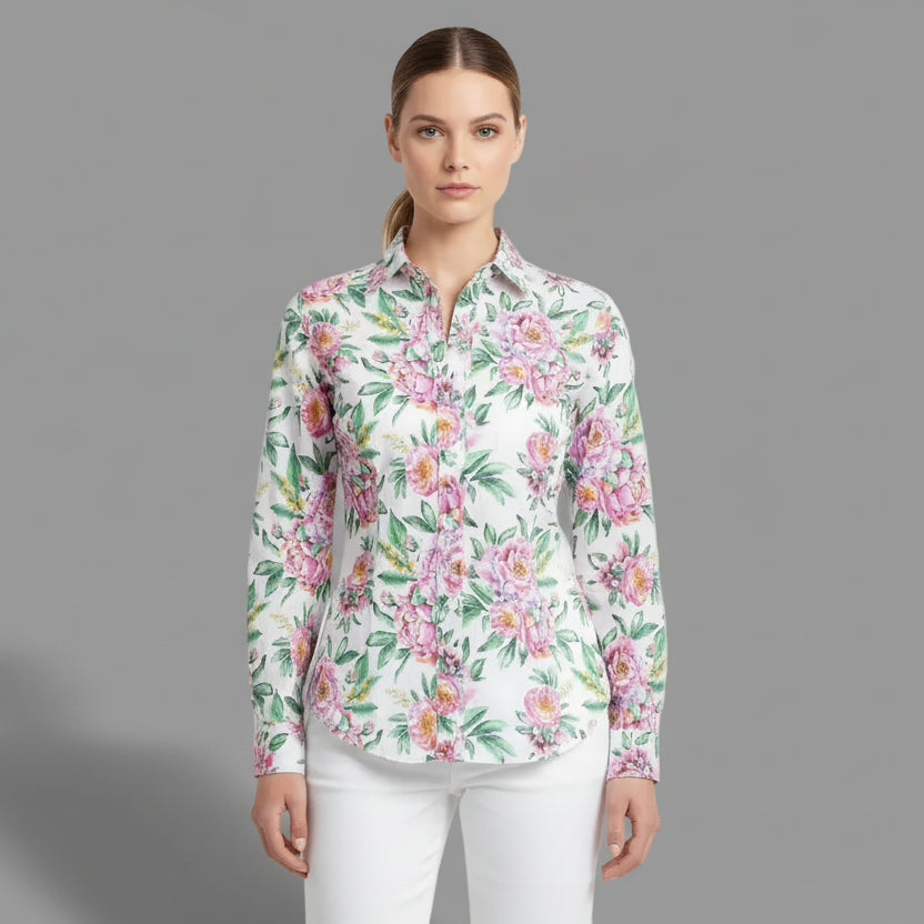 IVORY FLORAL PRINT BLOUSE