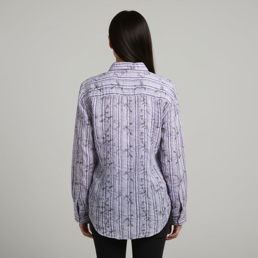 LAVENDER VINTAGE MAUVE EMBROIDED SHIRT