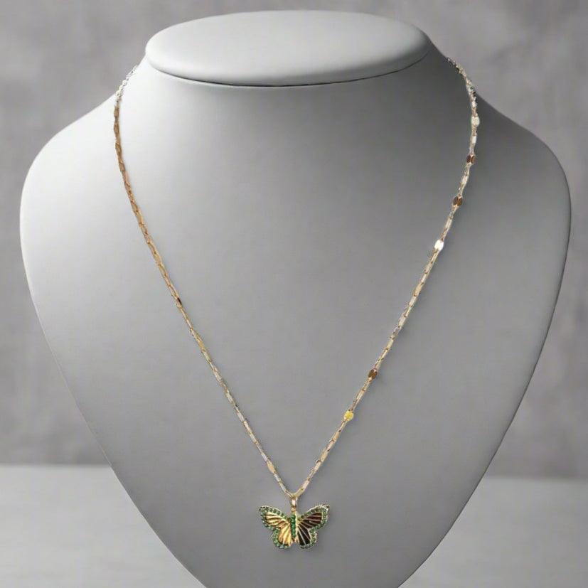 GOLD PLATED BUTTERFLY NECKLACE