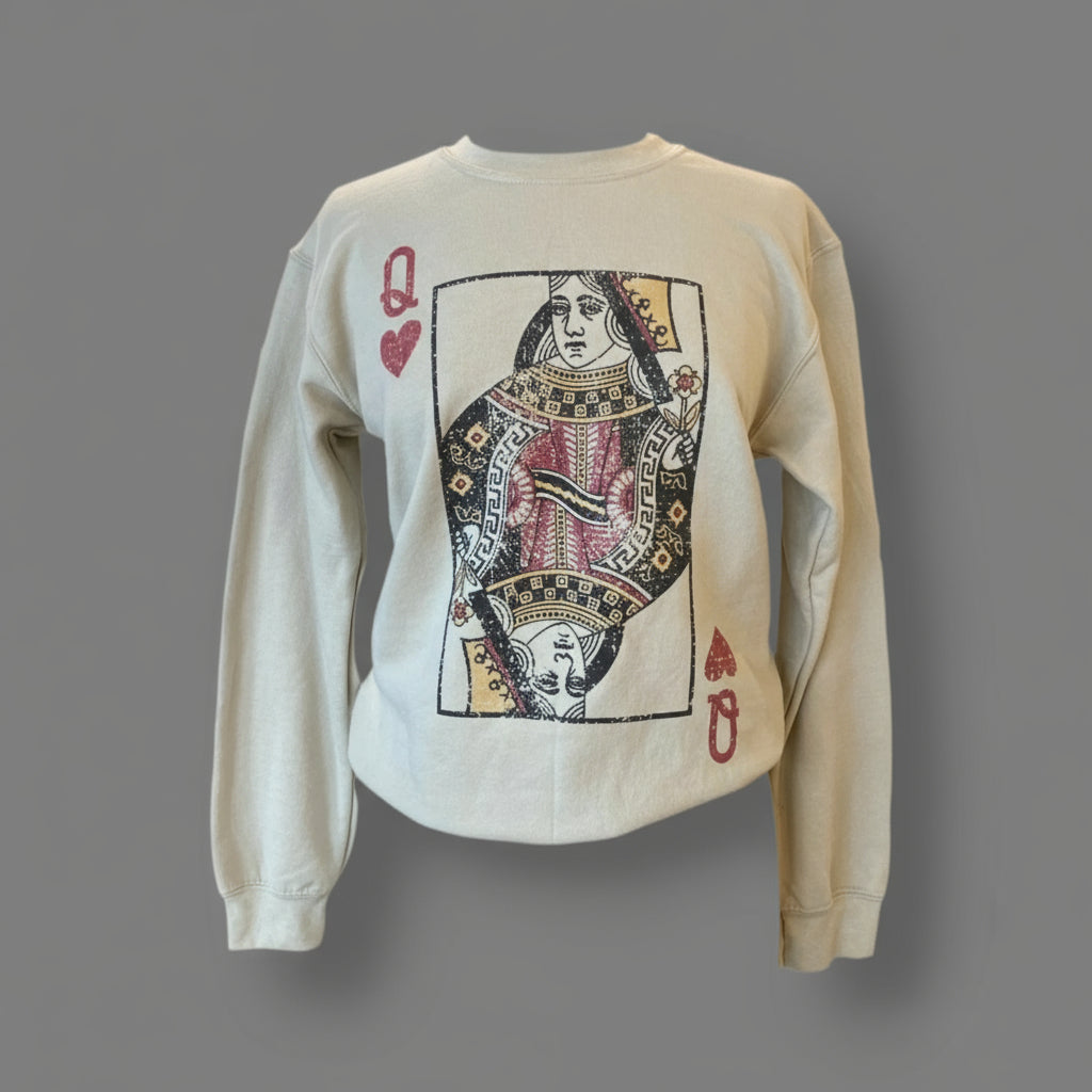 QUEEN OF HEARTS CREW NECK