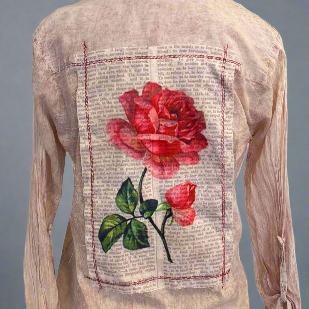 DUSTY EMBRIDERED BLOUSE W PATCH
