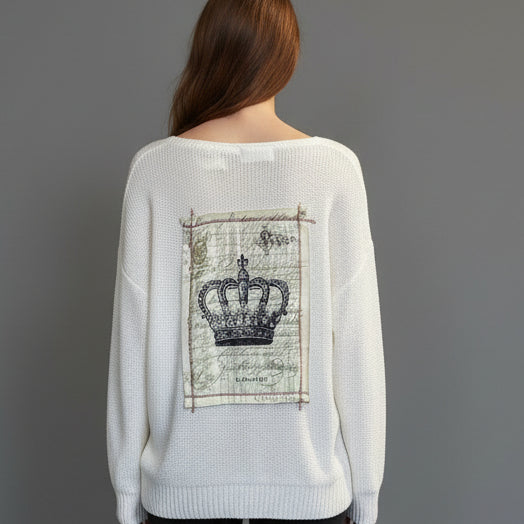WHITE BACK PATCH SWEATER