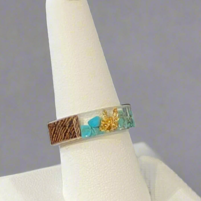 TORTOISE RING BLUE