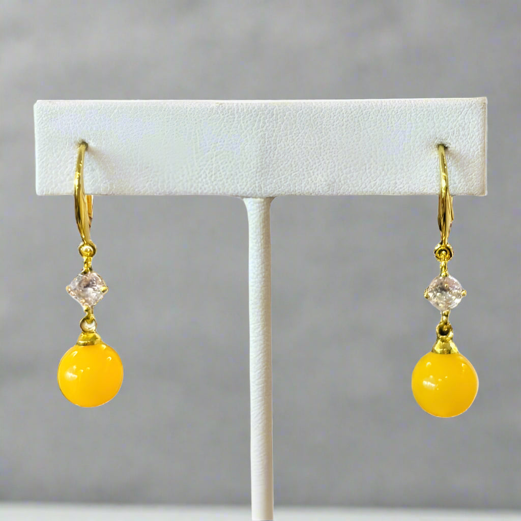 YELLOW AGATE EARRINGS