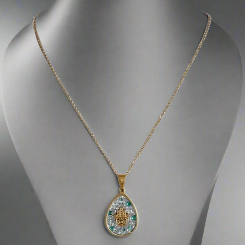 HAMSA TEARDROP NECKLACE