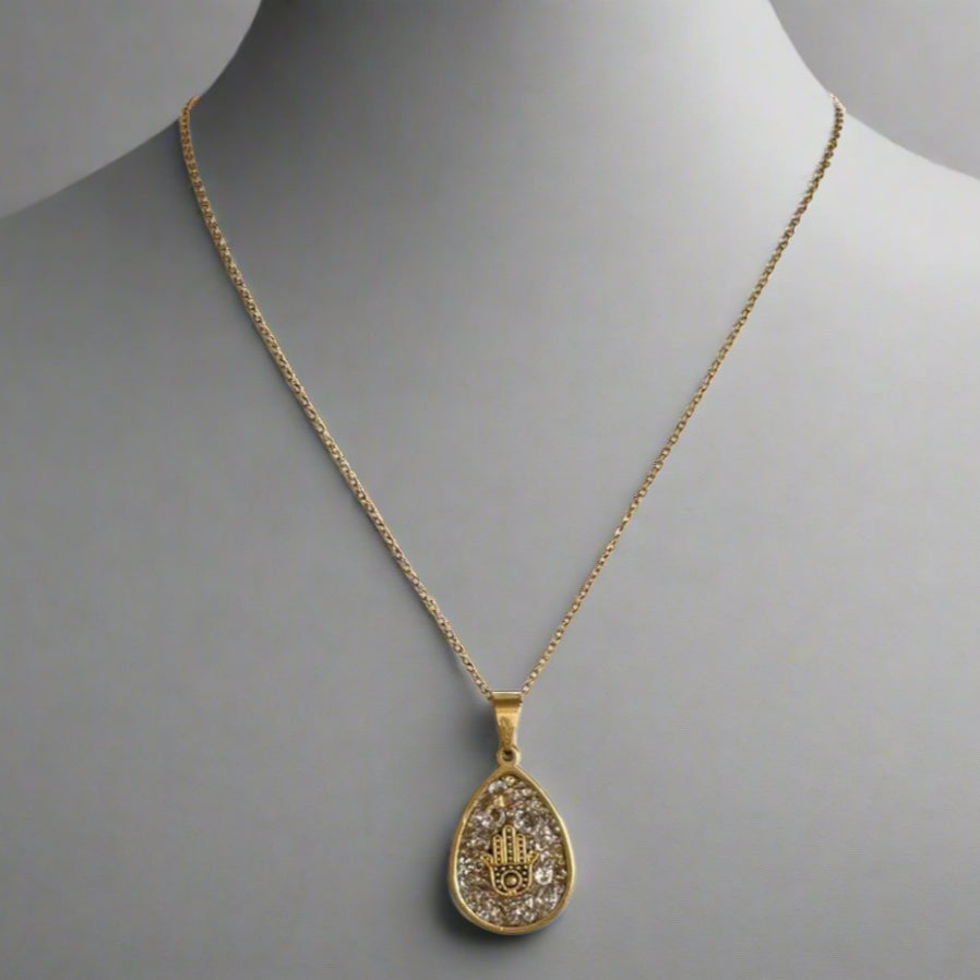 HAMSA TEARDROP NECKLACE