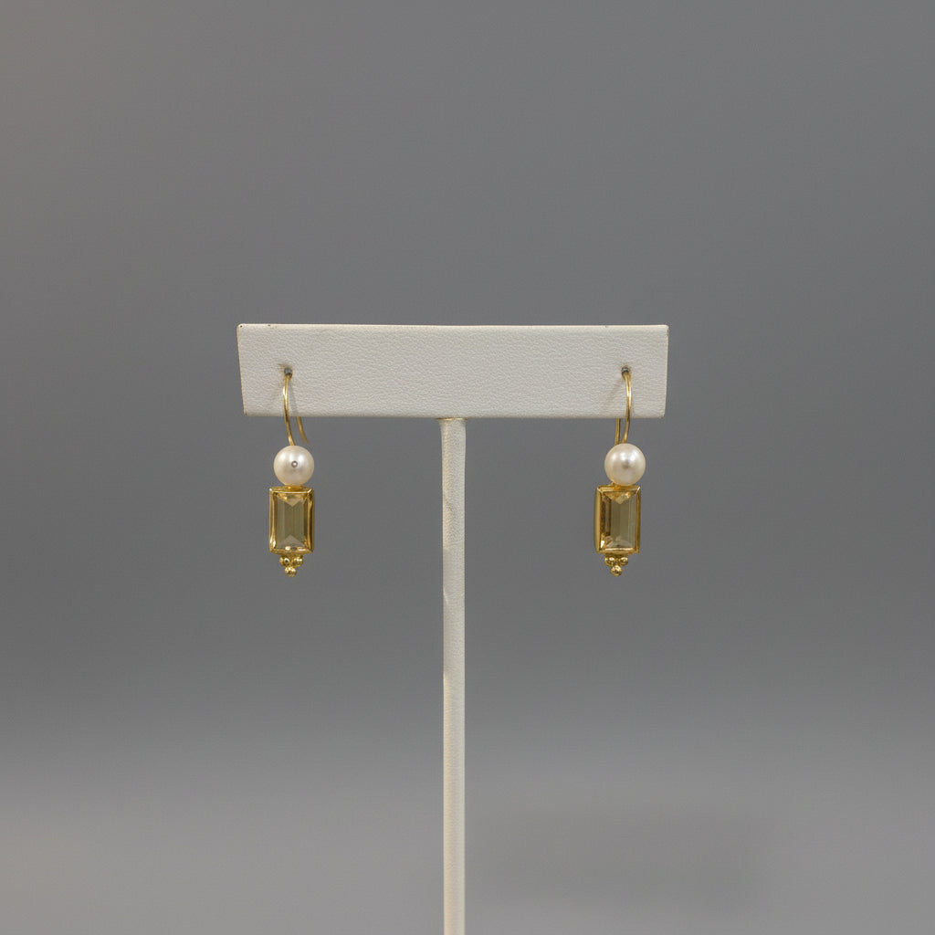 CITRINE PEARL EARRINGS