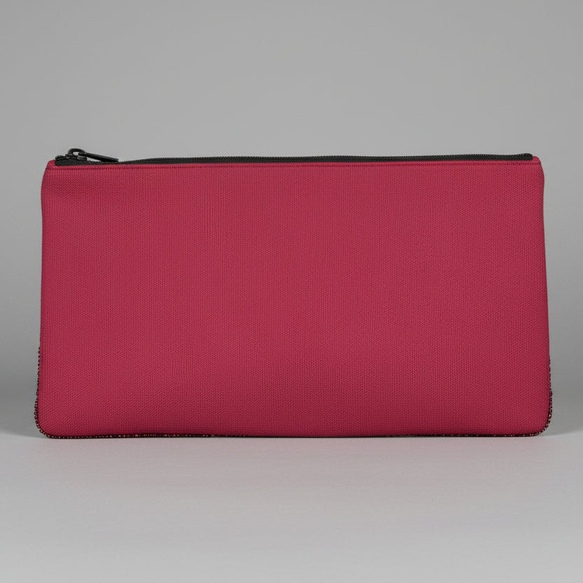 WINE FLORAL EMBROIDERED CLUTCH