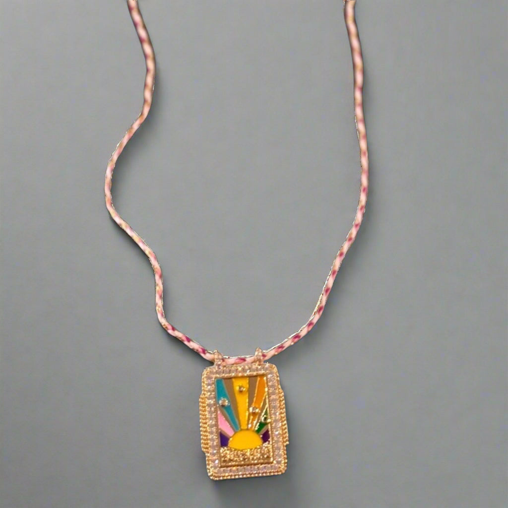 SUNBURST ENAMEL NECKLACE