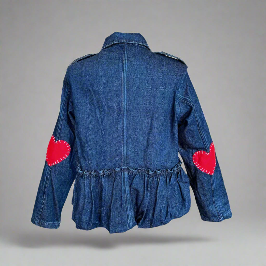 DARK DENIM PEPLUM JACKET