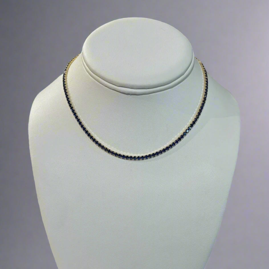 BLUE TENNIS NECKLACE