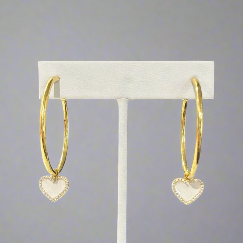 HEART ENAMAL HOOP EARRING