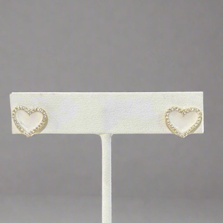 ENAMEL HEART PIERCED EARRINGS